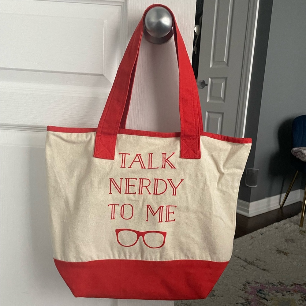 Indigo Talk Nerdy to Me Canvas Tote Bag